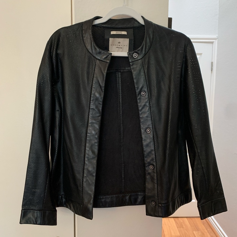 Perforated leather jacket